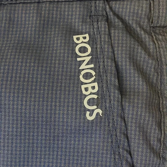 Bonobos | size 33x30 Golf navy checkered polyester pants zipper hems Men’s - Picture 4 of 10